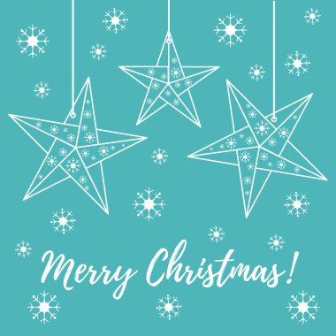 Vektör çizim kar taneleri ve üç yıldız origami ile kat