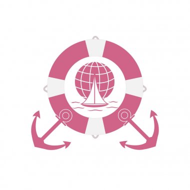 Dalgalar üzerinde bir gl yelken renkli bir yat stilize simgesi