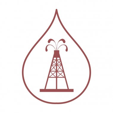 Siluet petrol teçhizat spurting çeşmeler ile stilize simgesi 