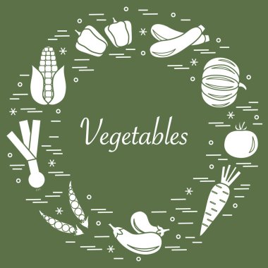 Sevimli vektör çizim farklı sonbahar mevsim sebzeleri