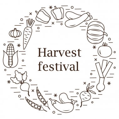 Sevimli vektör çizim farklı sonbahar mevsim sebzeleri