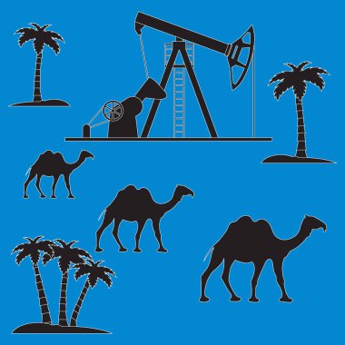 Stilize simgesi üzerinde bir backgrou petrol üretimi için donatım