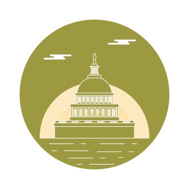 ABD'de ünlü binanın siluet. Capitol Binası o