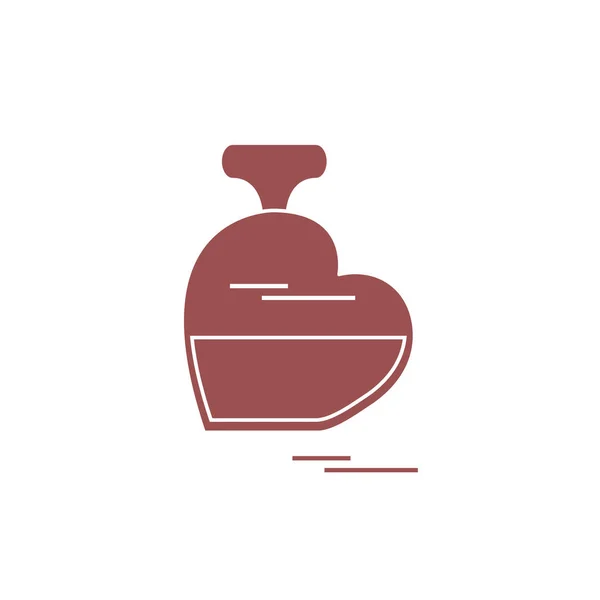 Ilustração vetorial bonito de frasco de perfume na forma de coração — Vetor de Stock