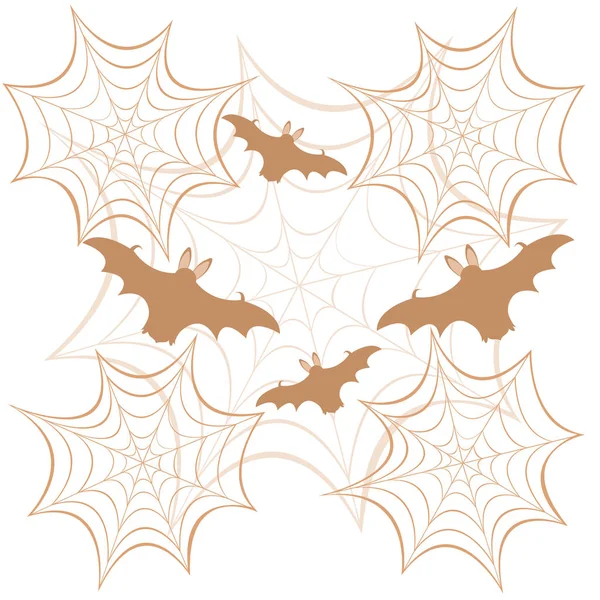 Telas y murciélagos. Símbolos Halloween . — Vector de stock