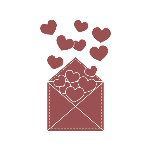 Schattig vectorillustratie van postal envelop met hart. — Stockvector