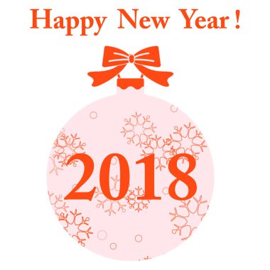 Kar taneleri ve yay ile Noel top.