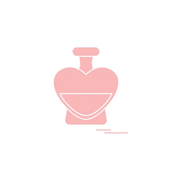 Lindo vector ilustración de frasco de perfume en forma de corazón — Archivo Imágenes Vectoriales