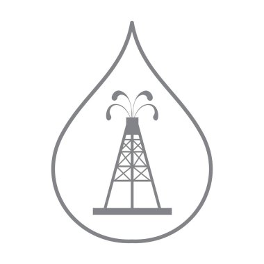 Siluet petrol teçhizat spurting çeşmeler ile stilize simgesi 