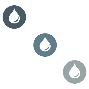 Üç renkli yakıt damlacıkları silueti c olarak stilize simgesi