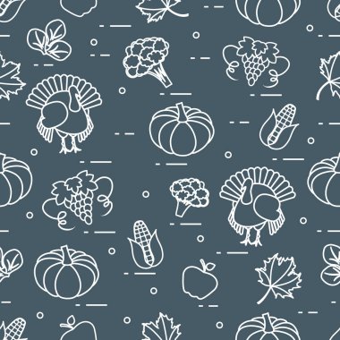 Mutlu Şükran günü çizgi film desen.