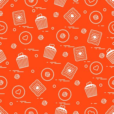 Şirin seamless modeli farklı romantik tatlılar. Aşk conce