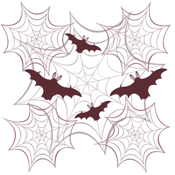 Webs and bats. Halloween symbols. — Stock Vector