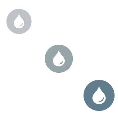 Üç renkli yakıt damlacıkları silueti c olarak stilize simgesi