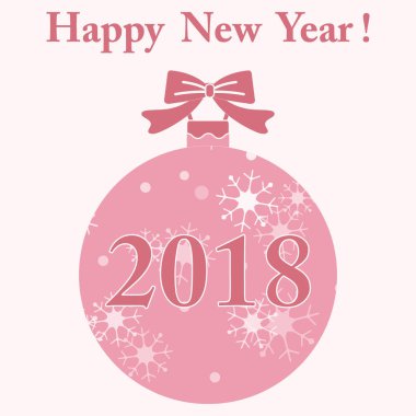 Kar taneleri ve yay ile Noel top.