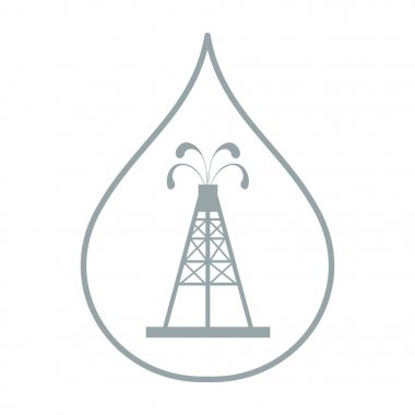 Siluet petrol teçhizat spurting çeşmeler ile stilize simgesi 