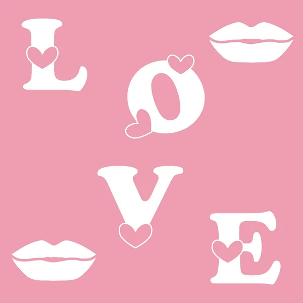 Love letter with hearts and a kisses. Love symbol. — Stock Vector