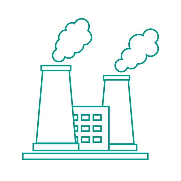 Стилізована ікона нафтопереробного заводу з курильними димоходами — стоковий вектор