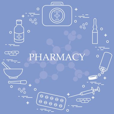 Çeşitli tıbbi cihazlar ve düzenlenen uyuşturucu ilk yardım kiti 