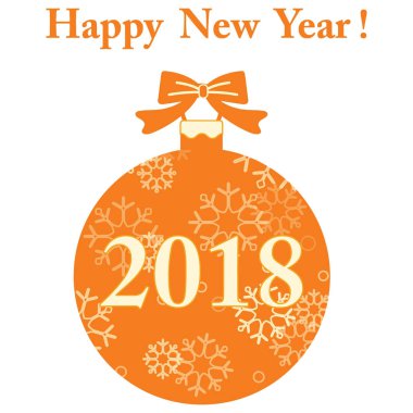 Kar taneleri ve yay ile Noel top.