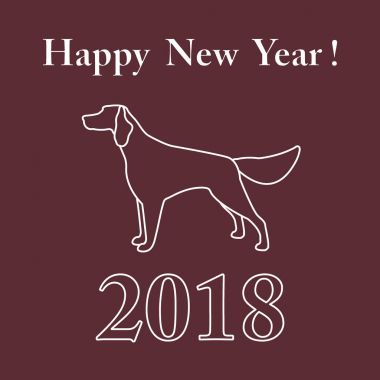 Setter siluet ve yazıt mutlu yeni yıl.