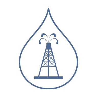 Siluet petrol teçhizat spurting çeşmeler ile stilize simgesi 