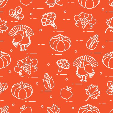 Mutlu Şükran günü çizgi film desen.