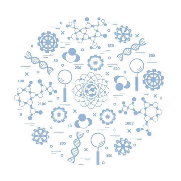 Stilize vektör simge çeşitli bilimsel, eğitim elemanları.