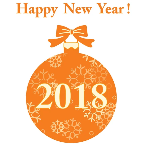 Kar taneleri ve yay ile Noel top.