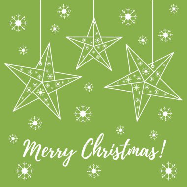Vektör çizim kar taneleri ve üç yıldız origami ile kat