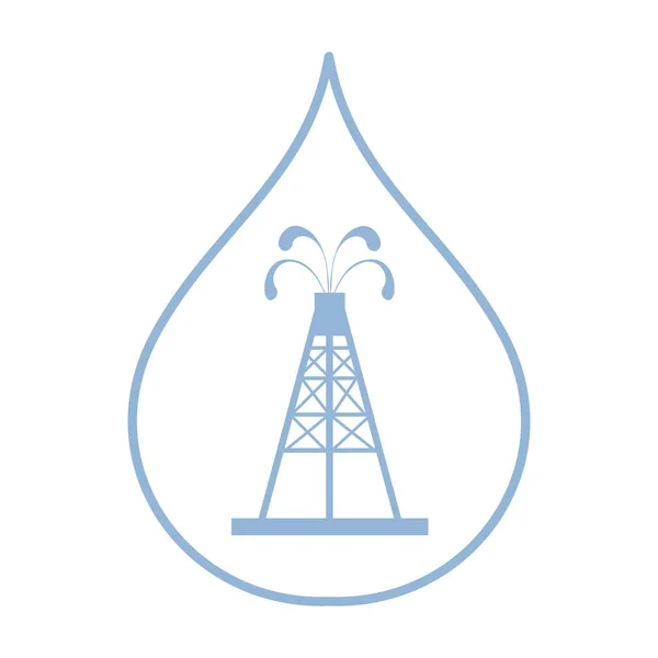 Ikona stylizowane sylwetka wiertniczej z fontanny tryskające — Wektor stockowy