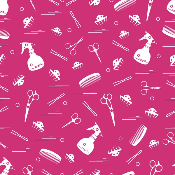 Makas, taraklar, hairclip, tokalar ve püskürtücü şirin desen.