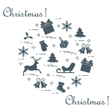 Yeni yıl ile Noel simgeleri Herkesdaire oluşturacak şekilde düzenlenmiştir. Kış elem