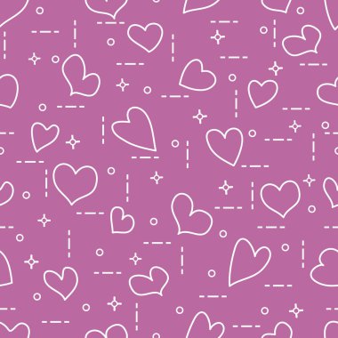 Yürekleri şirin seamless modeli. Sevgililer