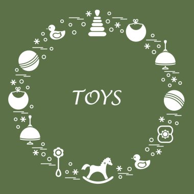 Vektör çizim çocuklar bir daire içinde düzenlenmiş elemanları: whirligi