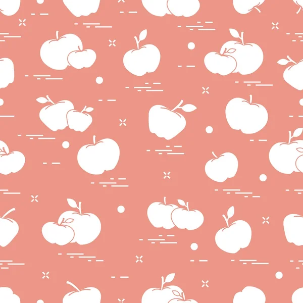 Äpfel saftige Früchte. nahtloses Muster. — Stockvektor