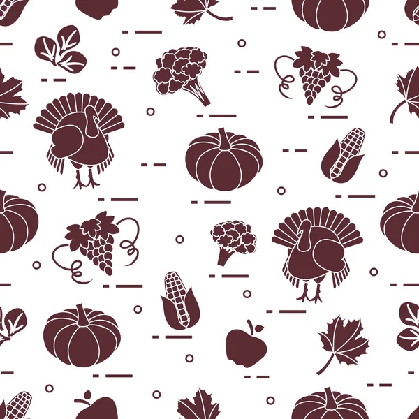 Happy Thanksgiving cartoon pattern. — Stock Vector