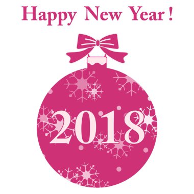 Kar taneleri ve yay ile Noel top.