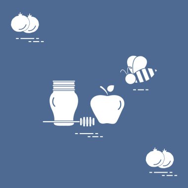 Apple Rosh Hashanah, nar, arı bal. Geleneksel J