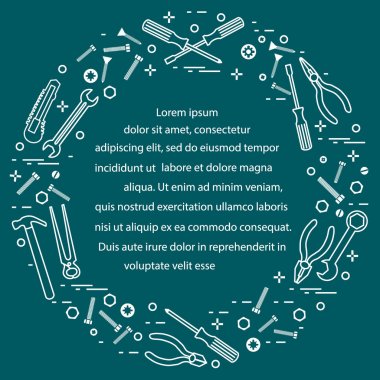 Yapı, inşaat ve ev onarım için çeşitli araçlar.