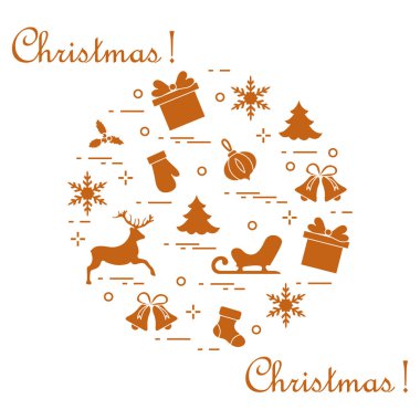 Yeni yıl ile Noel simgeleri Herkesdaire oluşturacak şekilde düzenlenmiştir. Kış elem