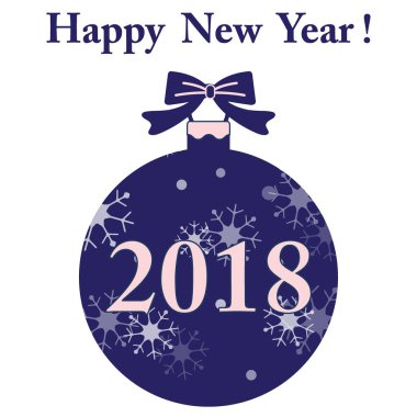 Kar taneleri ve yay ile Noel top.