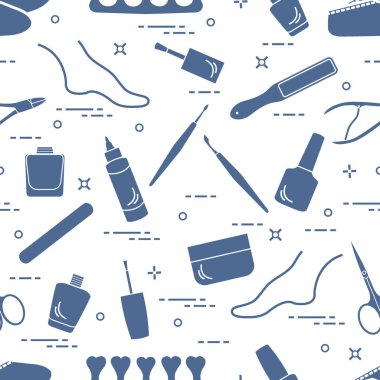 Manikür ve pedikür araçları ve ürünleri güzellik için desen bir