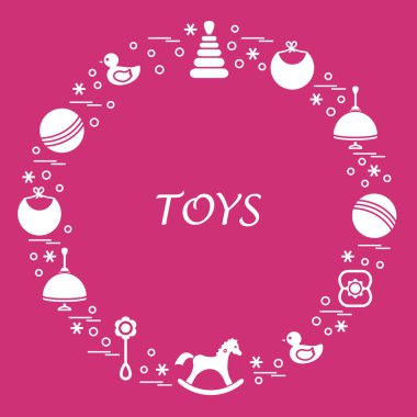 Vektör çizim çocuklar bir daire içinde düzenlenmiş elemanları: whirligi