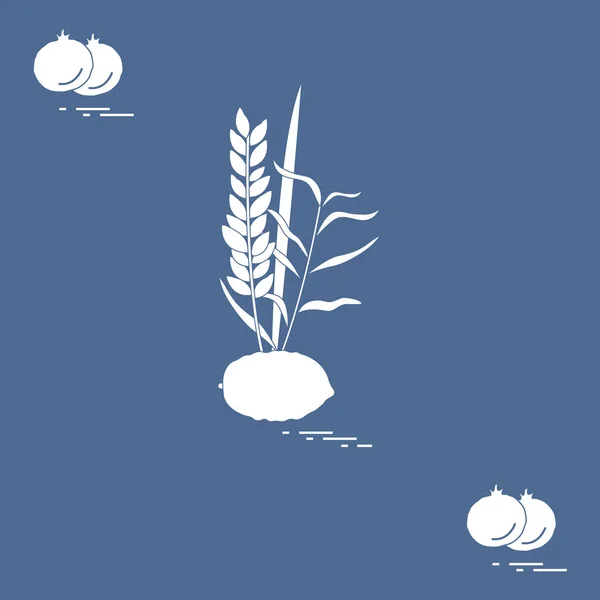 Gránátalma és a Lulav - szimbolikus attribútum az ünnep Suk — Stock Vector