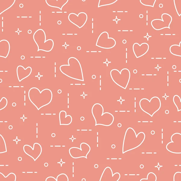 Χαριτωμένο απρόσκοπτη μοτίβο με την καρδιά. Ημέρα του Αγίου Βαλεντίνου — Διανυσματικό Αρχείο