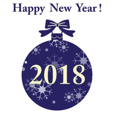 Kar taneleri ve yay ile Noel top.