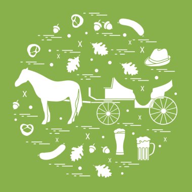 Vektör çizim düzenlenen Almanya'nın çeşitli sembollerle 