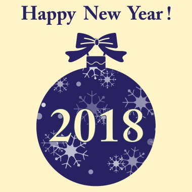 Kar taneleri ve yay ile Noel top.