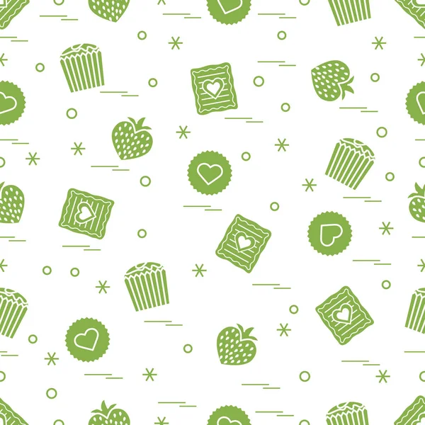 Şirin seamless modeli farklı romantik tatlılar. Aşk conce